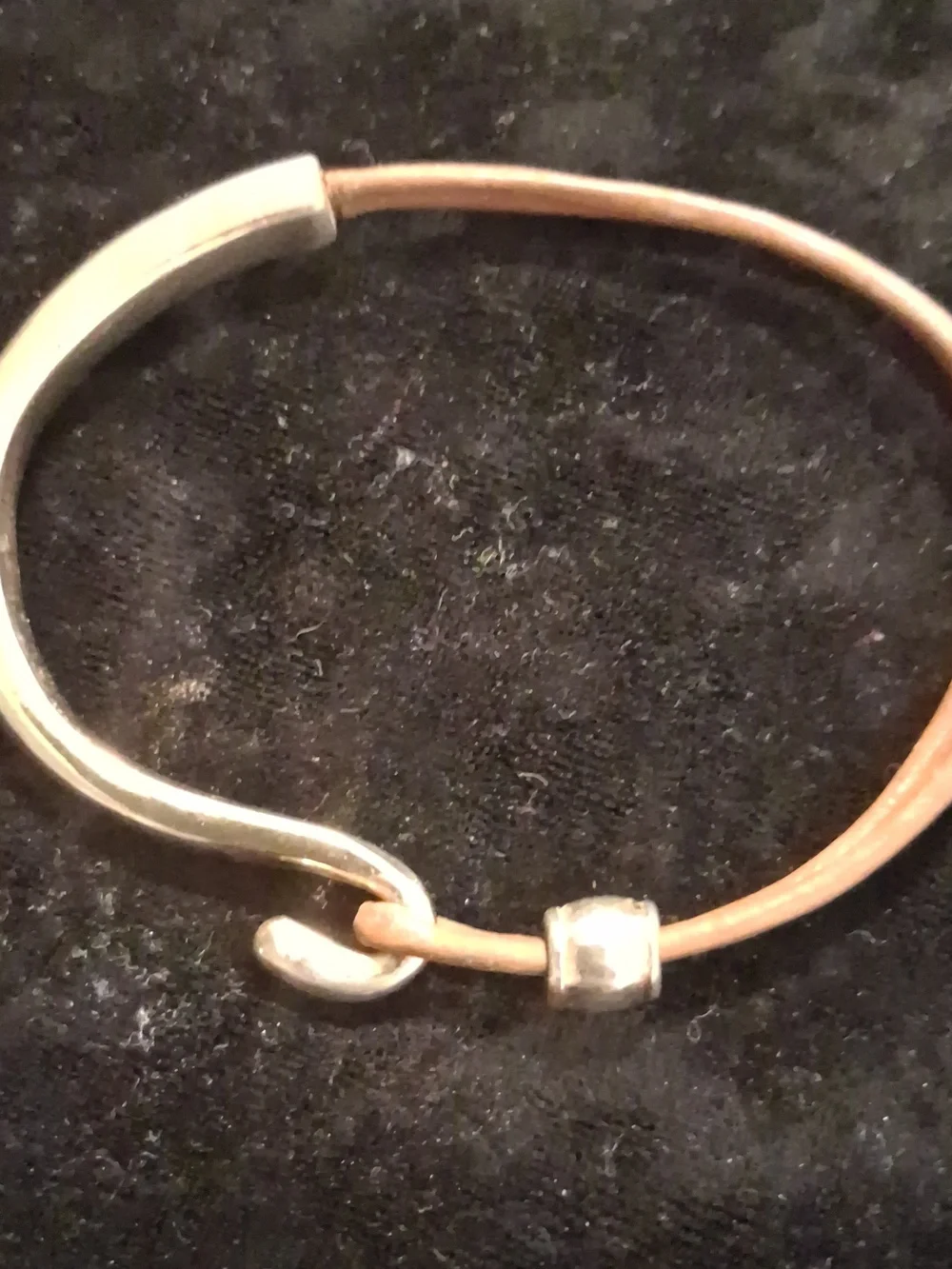 Minimalist Two-Tone Hook Bracelet in Gold and Brown Cord
